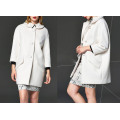 Ladies White Eight-Sleeve Jacket Winter Fashion Chic Jacket